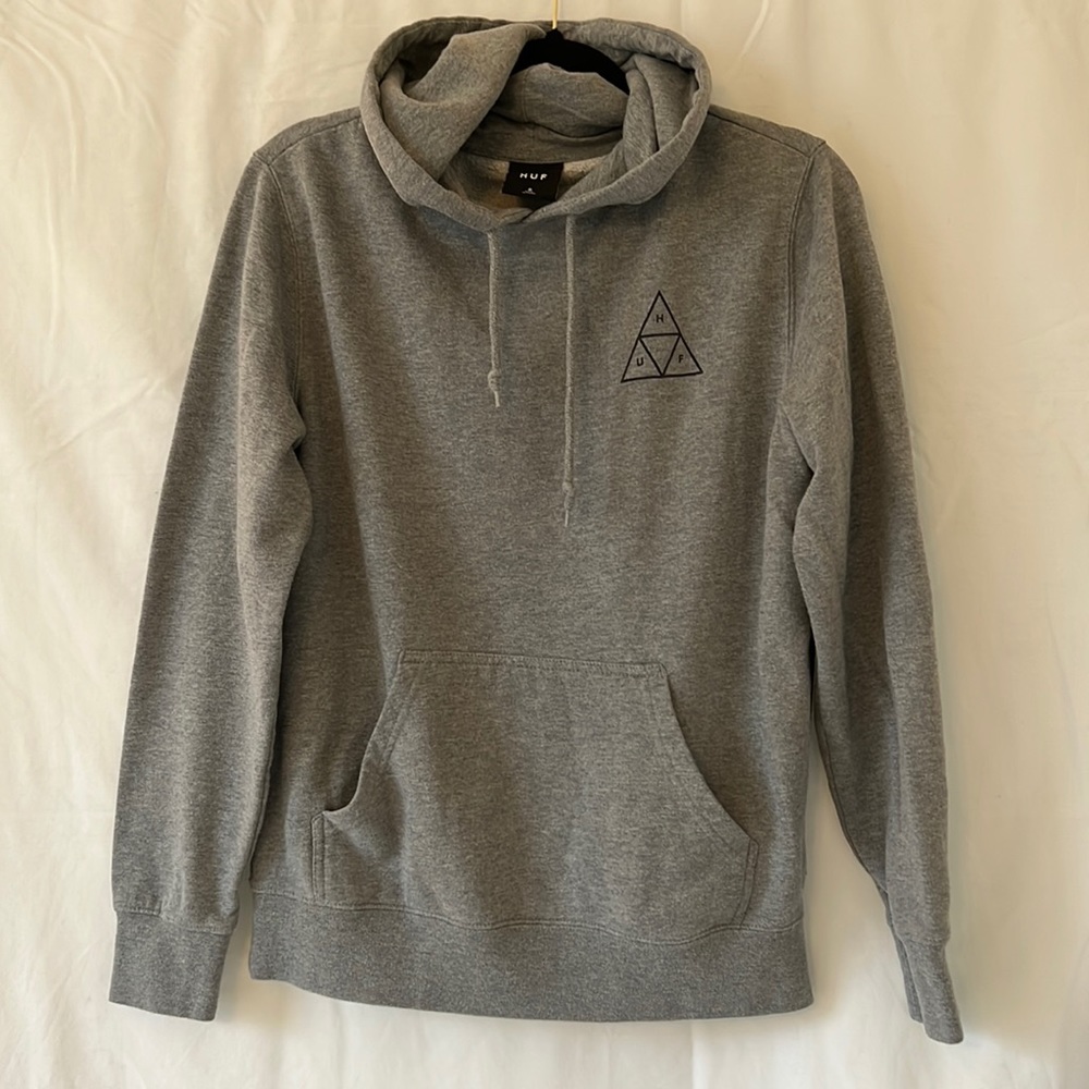 Mens Huf Worldwide grey hoodie sweatshirt